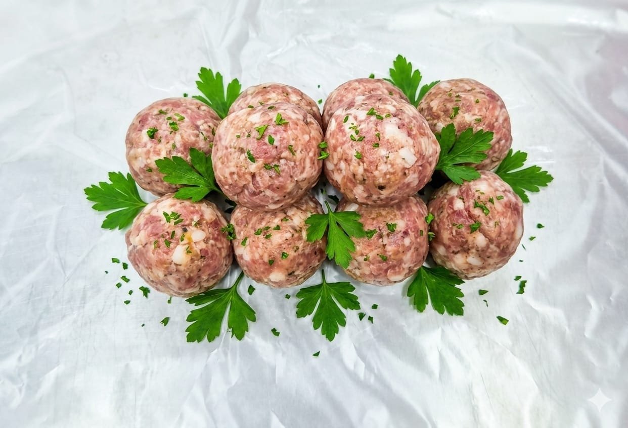 Pork herb and garlic meatball Pork Herb and Garlic Meatball - Image 1